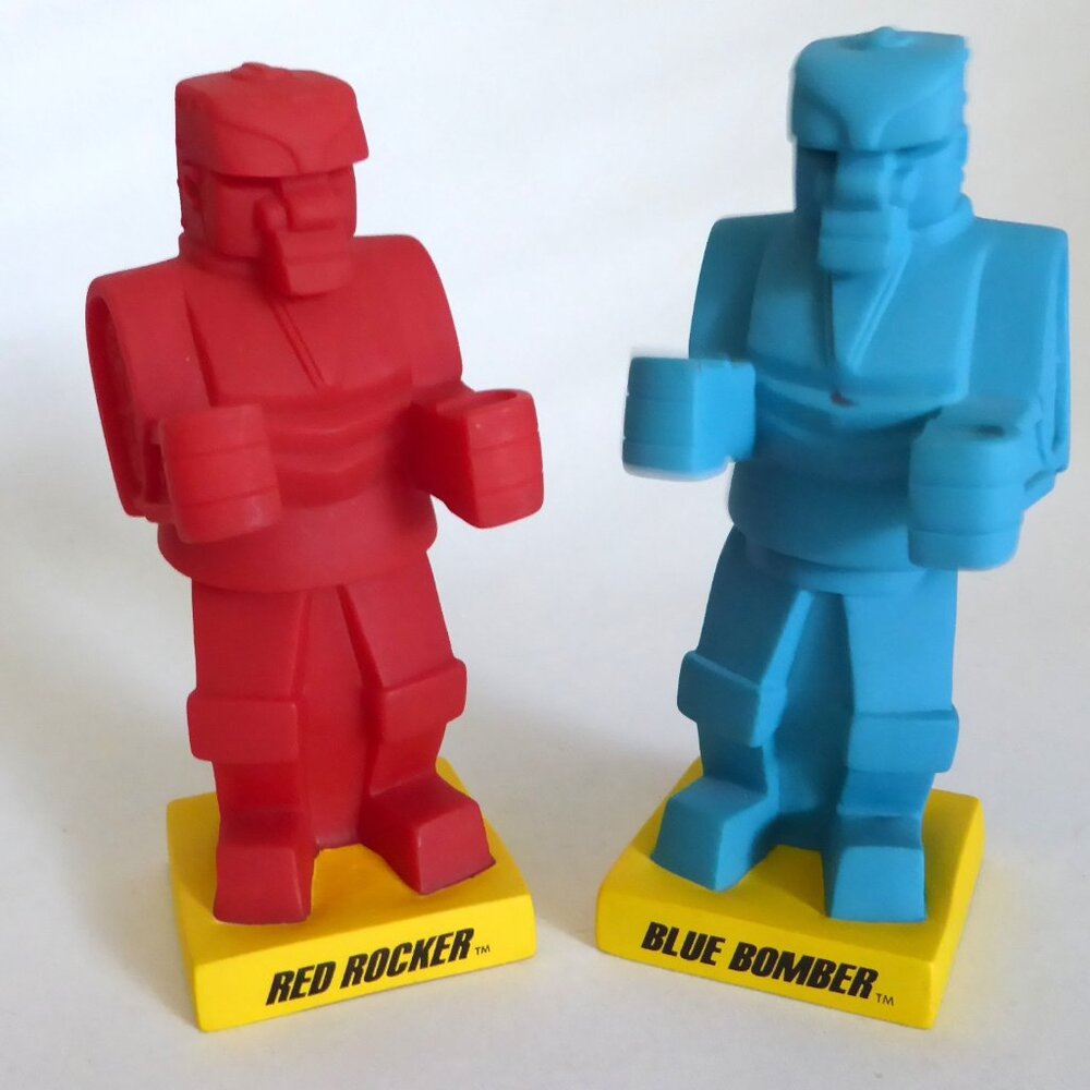 2011 FUNKO MATTEL 6.5” ROCK’EM SOCK’EM ROBOT BOBBLE HEAD BOBBLEHEAD WOBBLER SET